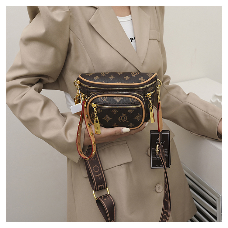 2024 Nuova borsa a tracolla a spalla singola con cerniera multistrato retrò minimalista e alla moda con borsa a tracolla colorata per la moda femminile_voghion.com