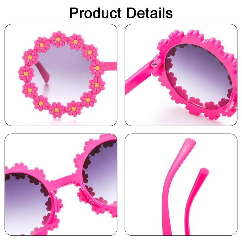 Moda Fiore rotondo per occhiali da sole carini a margherita per bambini Protezione solare per esterni Ombra Moda Occhiali da festa divertenti_voghion.com