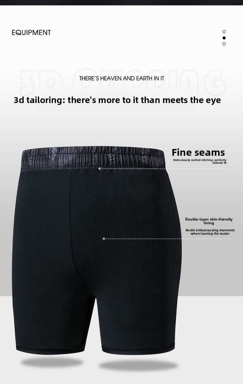 Badehose Herren Boxer Fünf-Punkt-Badeanzug-Set Anti-Peinlichkeit Neue professionelle Strand-Schwimmausrüstung für Erwachsene_voghion.com