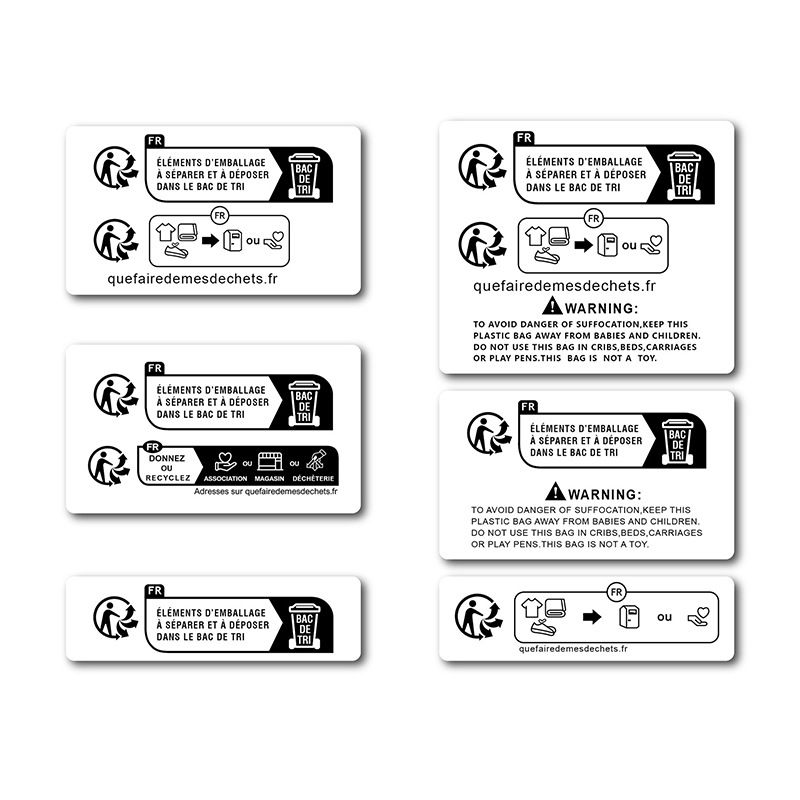 1000/2000 PCS Self-Adhesive Warning Labels - 70x20mm Eco-Friendly Packaging Stickers For Child Safety, Choking Hazard, Multilingual Compliance_voghion.com