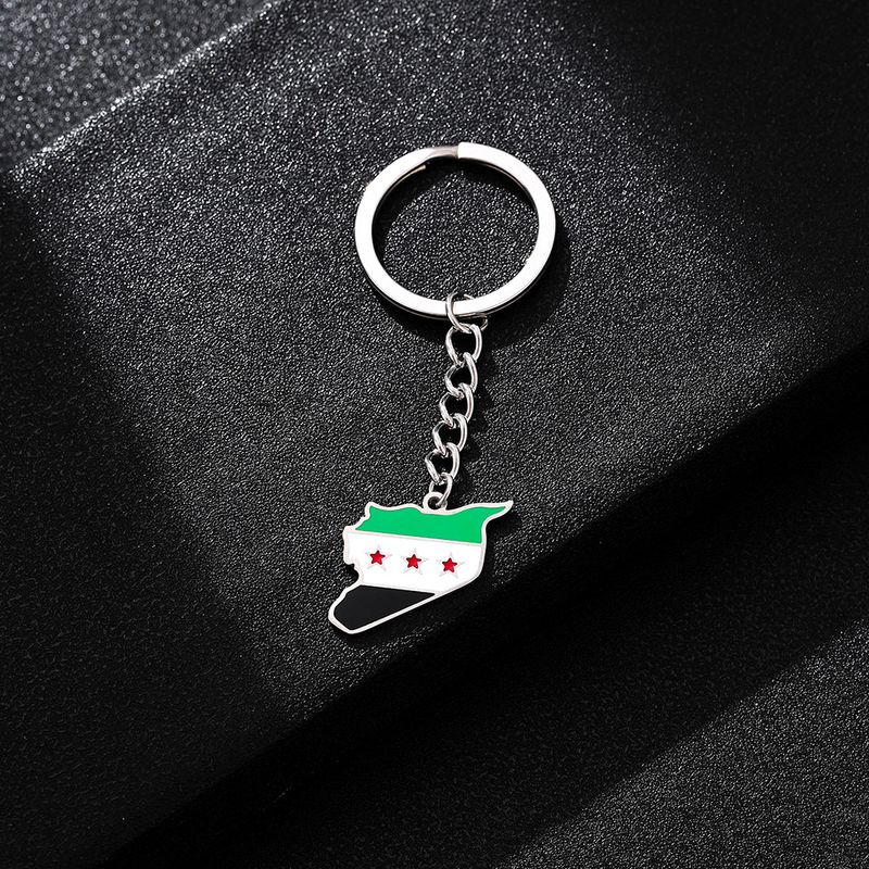Syrian Oil Drop Pendant Keychain - Titanium Steel Ethnic Design Unisex Gift With Cultural Motifs_voghion.com