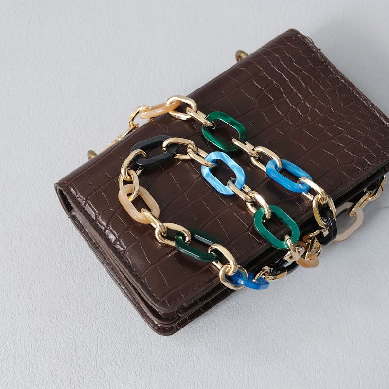 Mode parel handgemaakte tas naadloze handtas acryl metalen decoratieve telefoonketting_voghion.com