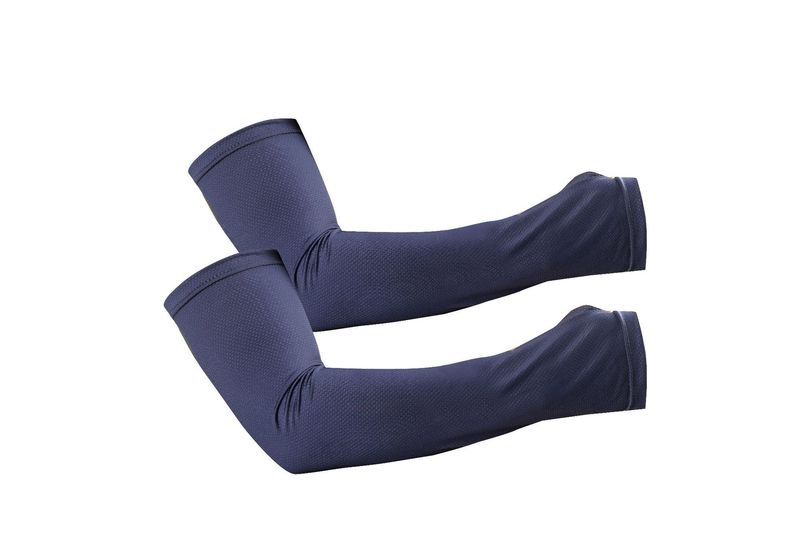 Men's Solid Color Sun Protection Set - UPF 50+ Cooling Face Mask With Neck Cover & Long Arm Sleeves_voghion.com