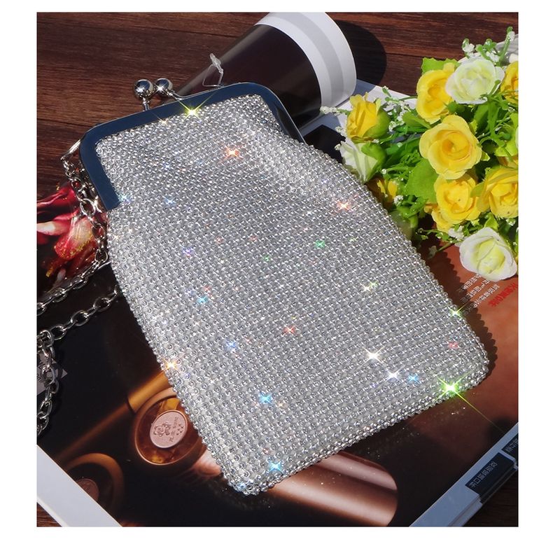 Abendtaschen Diamantbesetzte Handytasche Damen-Umhängetasche Kette Umhängetasche Advanced Sense Vertikale kleine Abendtasche_voghion.com