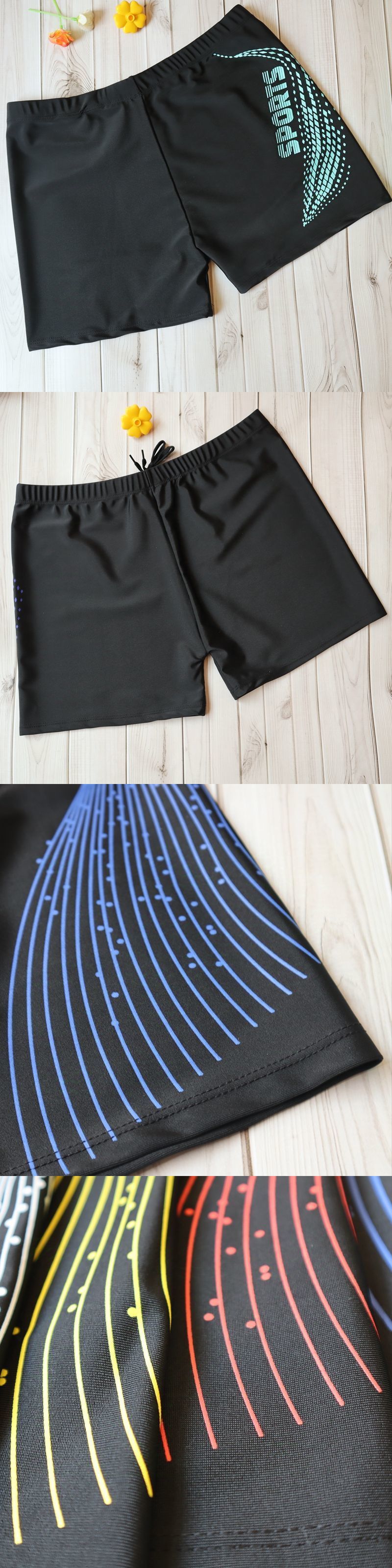 001 New Polyester Swim For Men, Adult Loose Comfortable Plus Size Printed Boxer Quick-Dry Hot Spring Beach Swimming Trunks_voghion.com