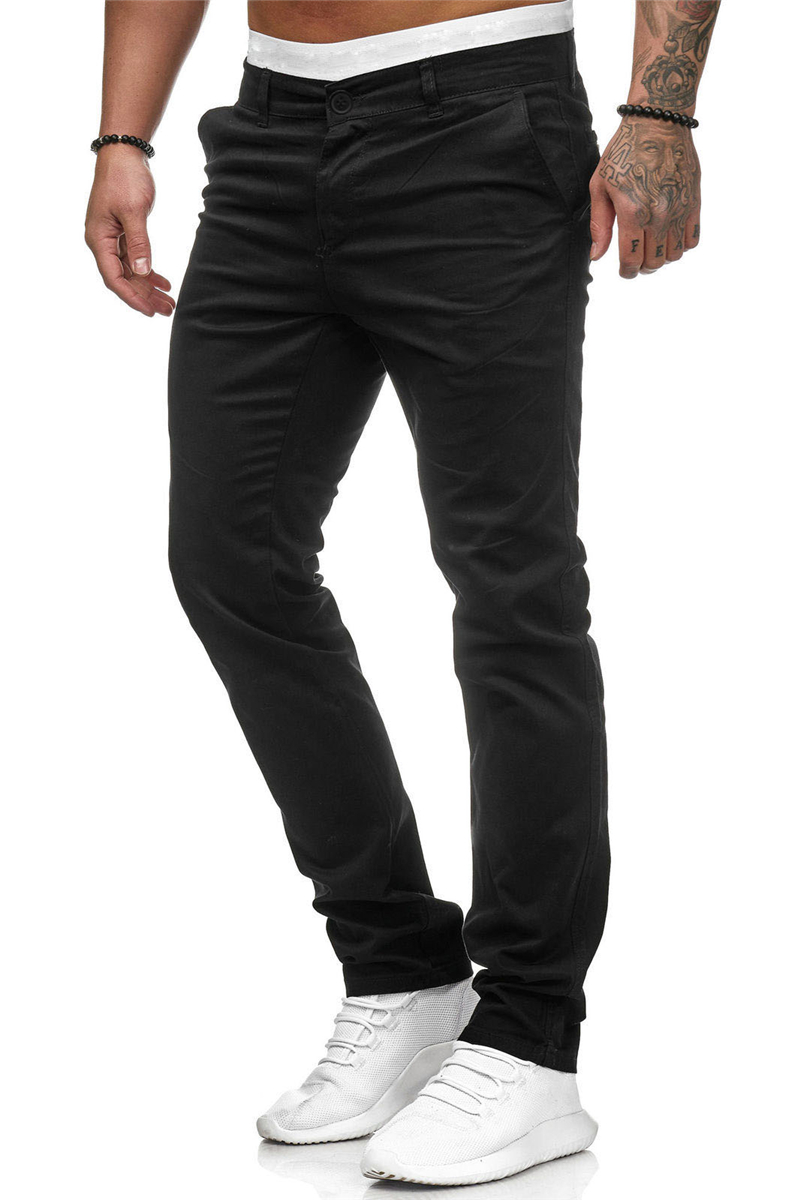 Pure Color Men's Casual Trousers Slim Fit Pants For Men Cargo Pants Clothing Style Long Trousers And Versatile 2023 Pant_voghion.com