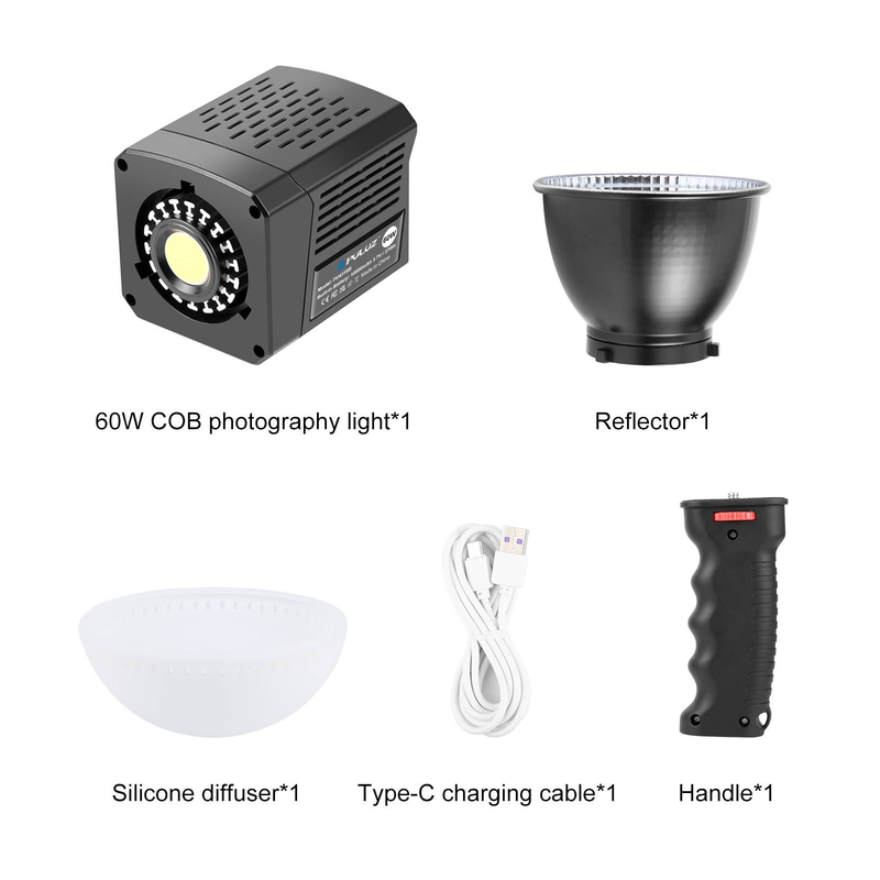 PULUZ 60W Studio Video Light 2500K-6500K Dual Color Temperature Professionele Fotografie Invullicht (Zwart)_voghion.com
