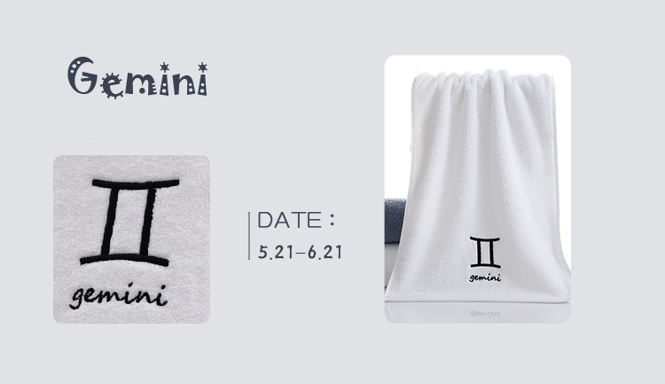 Carefully Selected Pure Cotton Constellation Towel Creative Personality Couple Thickened Face Towel Popular Constellation Towel Face Towel_voghion.com