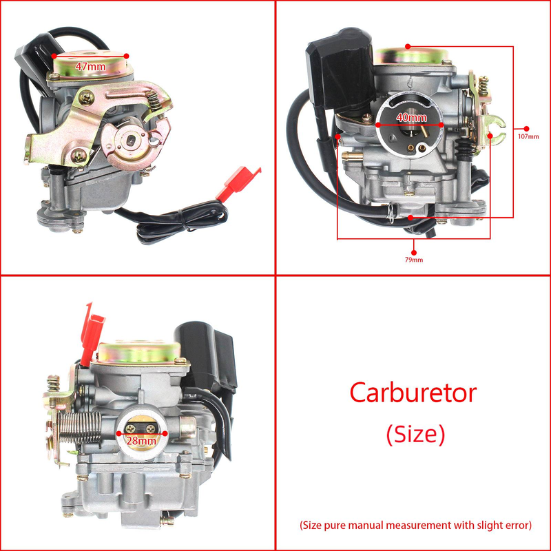 Carburador para scooter, ciclomotor, ATV GY6 de 50 cc. Carburador GY6 139QMB de 49 cc y 60 cc. Piezas de repuesto para Roketa Sunl Baja Panterra._voghion.com