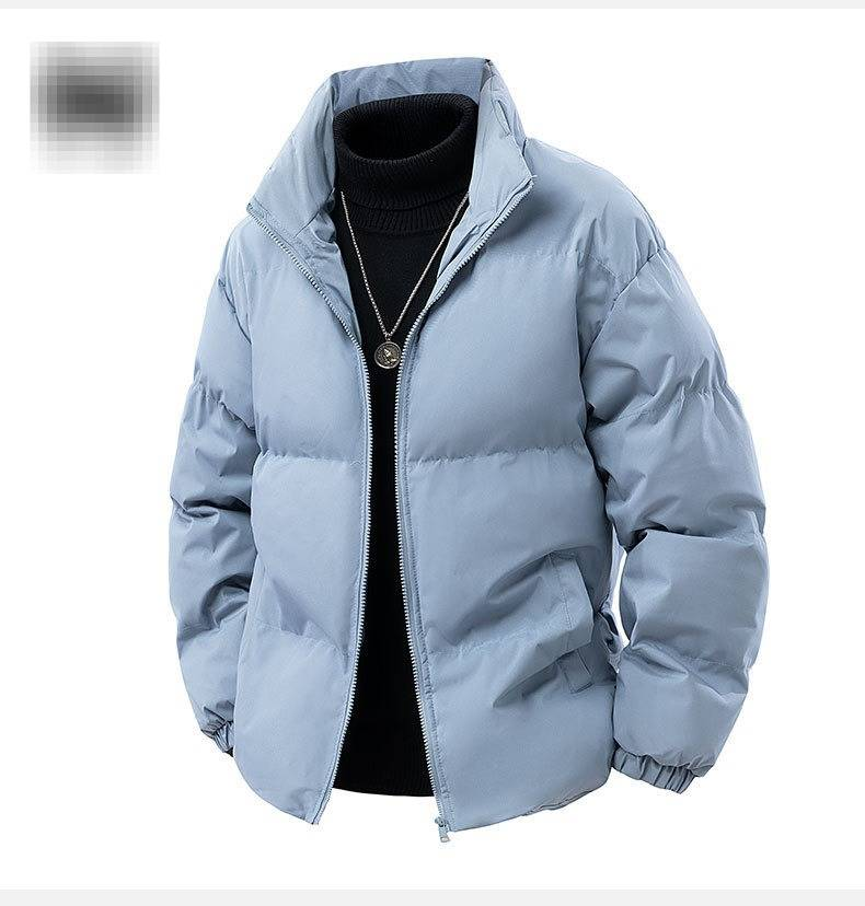 "Jaqueta masculina de algodão grande - Casaco de inverno com gola alta e grossa, agasalho casual de cor sólida em preto, branco e muito mais"_voghion.com