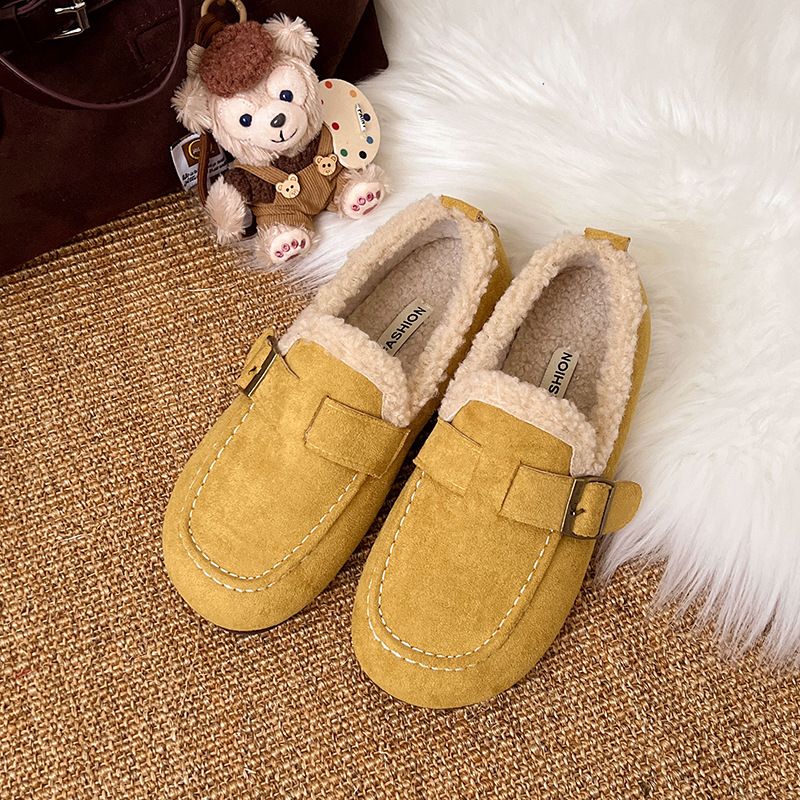 Neuer Herbst- und Winterstil 2025.1: Ein Paar Lammfell-Baumwollschuhe für Damen_voghion.com