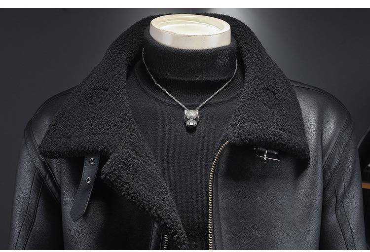 Giacca oversize da uomo con fodera in montone – Cappotto invernale spesso con interno in pile (nero, vestibilità comoda, M-5XL)_voghion.com