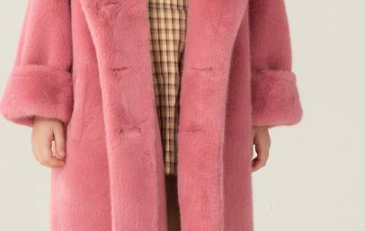 Autumn And Winter New Mink Fur One Piece Suit Coat Mid Length Fur Coat Girls Fur Double Breasted_voghion.com