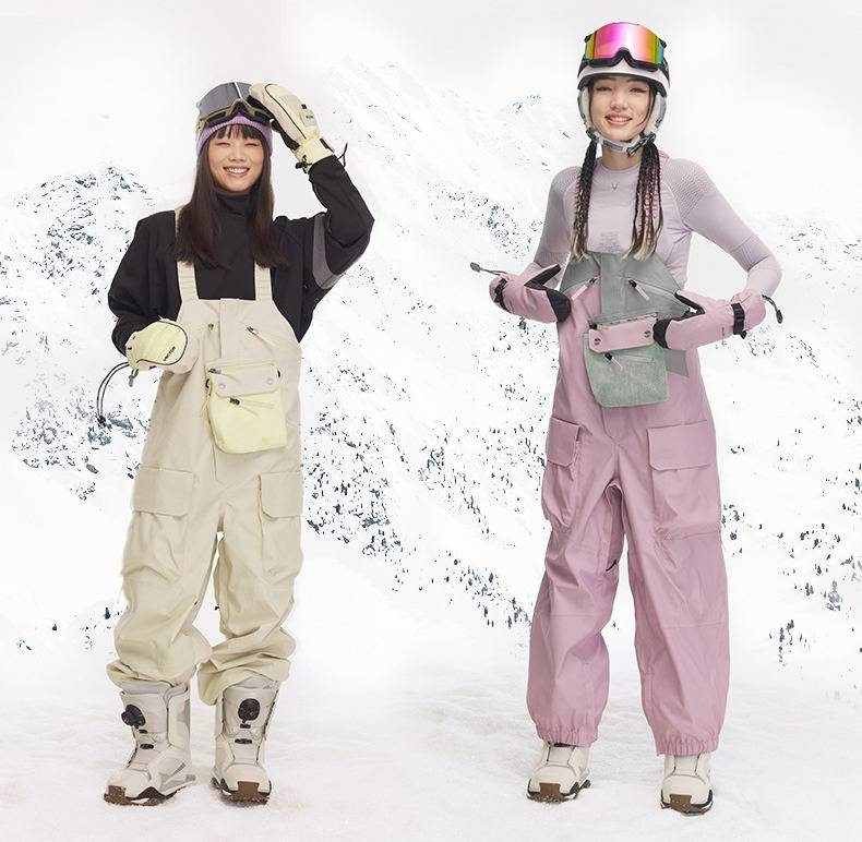 Ski-Latzhose – Wasserdichte und winddichte Skioveralls für Damen und Herren (Kunstgelb, Beerenrosa, Klassisches Schwarz) – Größen XS bis L_voghion.com