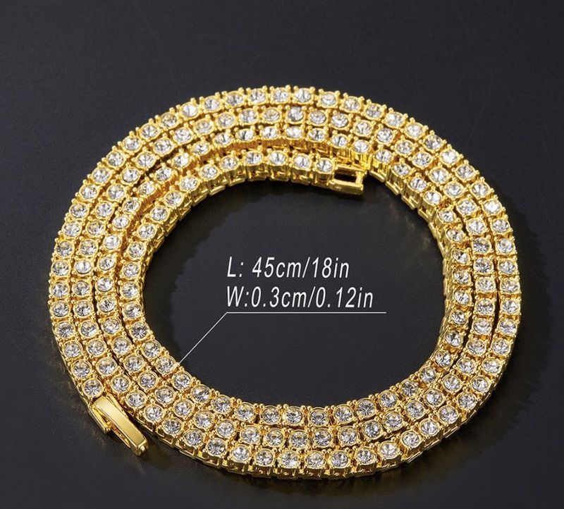 Men Fashion Hip Hop Punk Cuban 1-Row Bling Crystal Diamond 3MM/4MM/5MM Cuban Link Chain Tennis Long Chain Necklaces Jewelry Safety Watch-Clasp_voghion.com