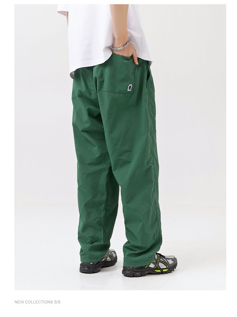 Men's Clothing Waterproof Breathable Quick Drying Workwear Outdoor Sports Trousers Loose Wear Resistant Straight Casual Running Solid Color Pants_voghion.com