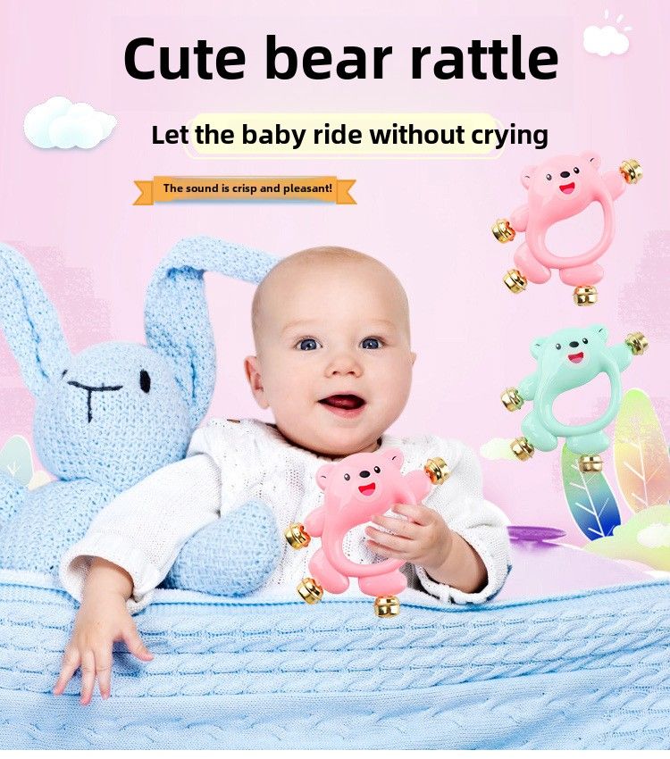 Baby Hand Rassel Cartoon Bär Schellenklacken, Neigebuerene Puppelcher 0-3 Joer al Berouegend Spillsaachen Babypädagogesch Spillsaachen_voghion.com
