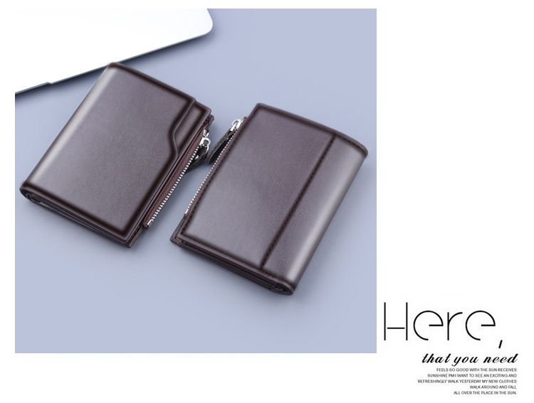 2024 Men's Short Wallet New Leather Clip Men's 30% Off Multi Card Wallet Men's 13 Card Zipper Zero Wallet Men's Safe and Fashionable Card Bag_voghion.com