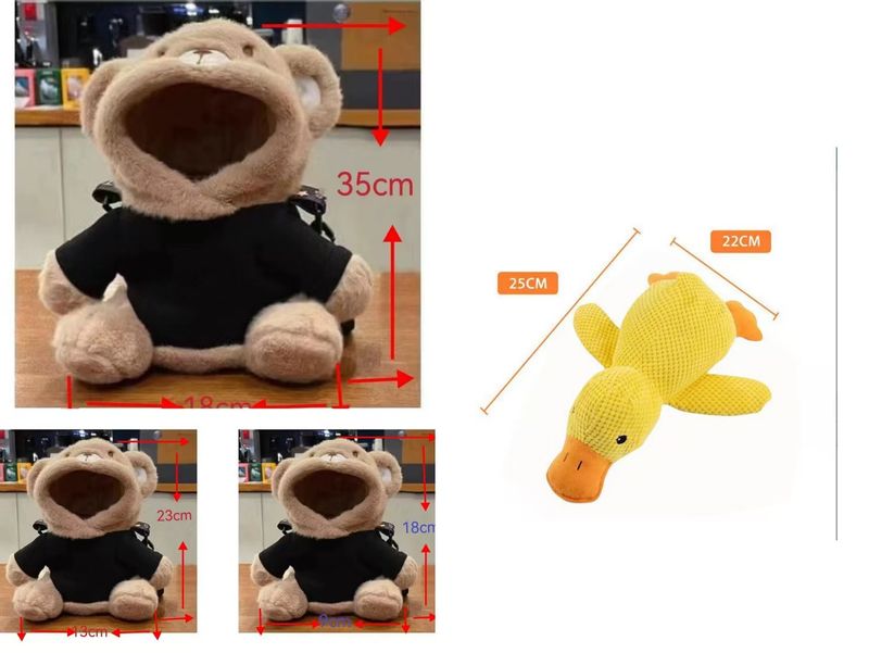 Mochila de ombro único com urso para cabeça de animal de estimação, bolsa transversal para cães pequenos, bolsa portátil para atividades ao ar livre_voghion.com