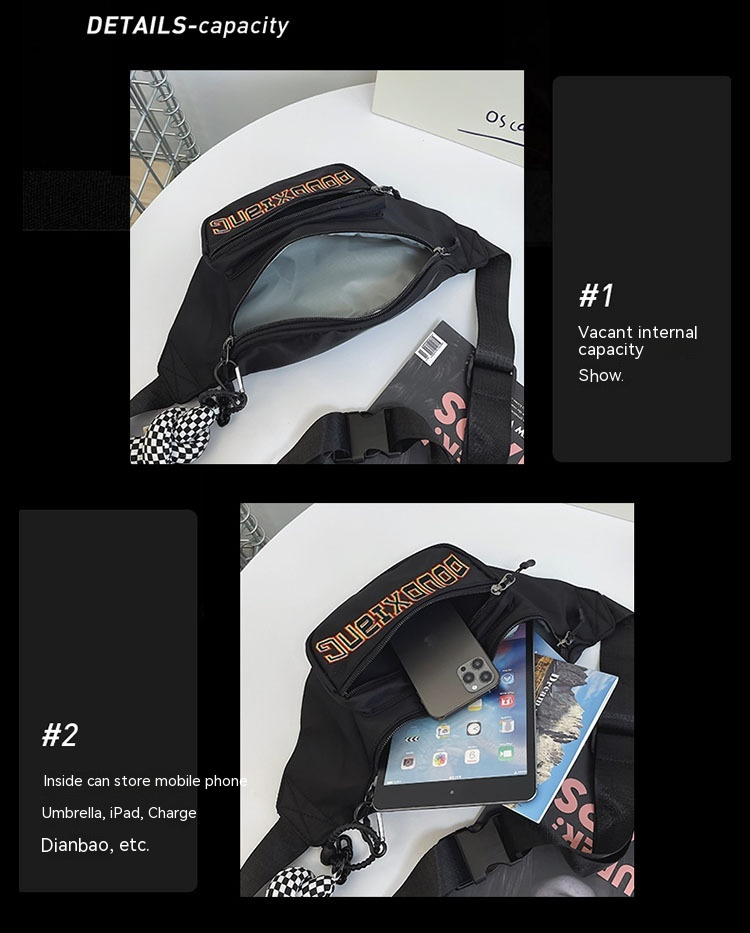 Nuovo marsupio da uomo versione coreana borsa a tracolla casual in nylon a tracolla borsa per il petto sportiva all'aria aperta di grande capacità_voghion.com