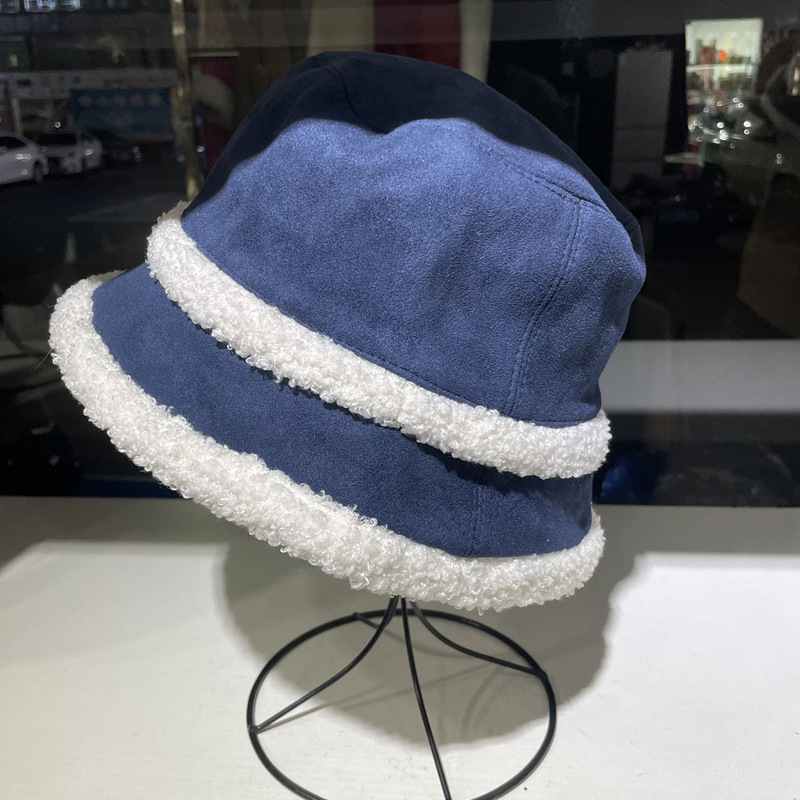 Trendy Casual Hundred Women's Cold and Windproof Warm Autumn and Winter 2023 Big head circumference Double-sided lamb's wool fisherman's hat_voghion.com