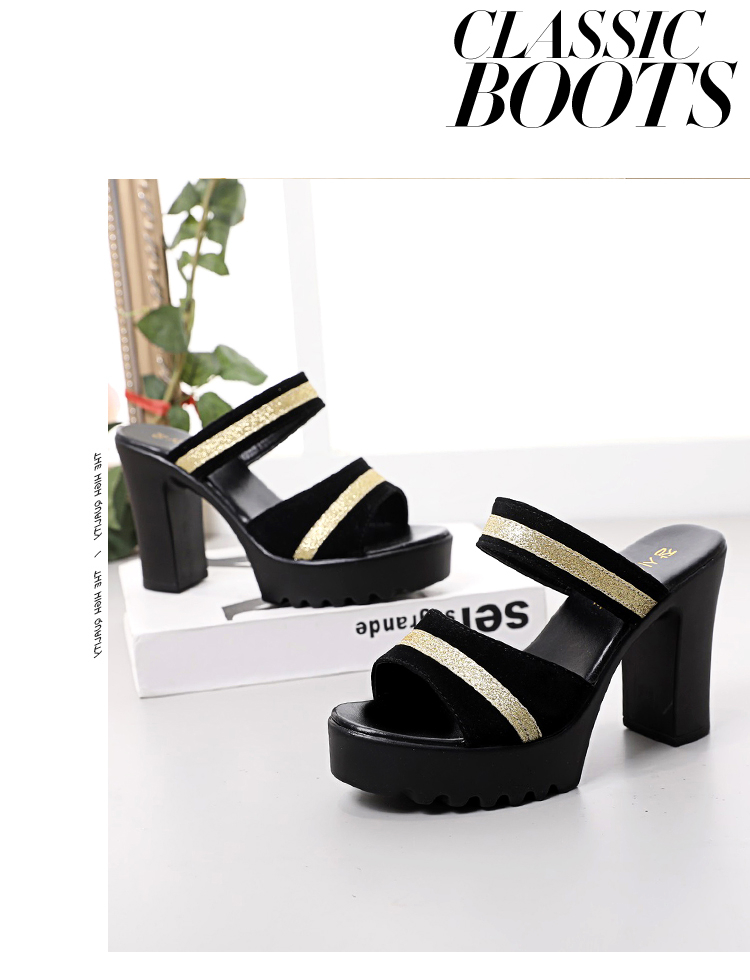 Dicke Unterseite wasserdichte Plattform dicke Absätze offene Zehen Damen Flip-Flops 2023 Sommer neue tragen High Heels Mode Flip-Flops_voghion.com