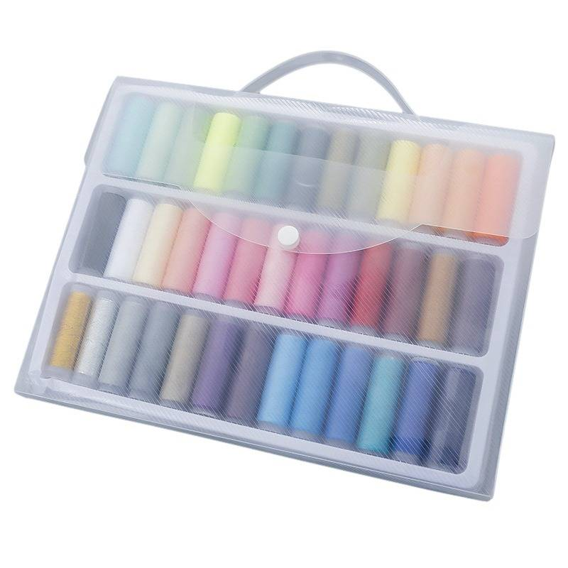Boîte de 39 couleurs de fil à coudre fait main petite bobine de fil polyester 402 100 m petite bobine de fil_voghion.com