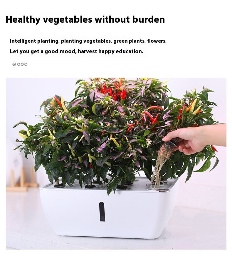 Máquina de plantio hidropônico inteligente com WIFI Equipamento hidropônico de vegetais domésticos Máquina de cultivo sem solo com luz de preenchimento doméstico_voghion.com