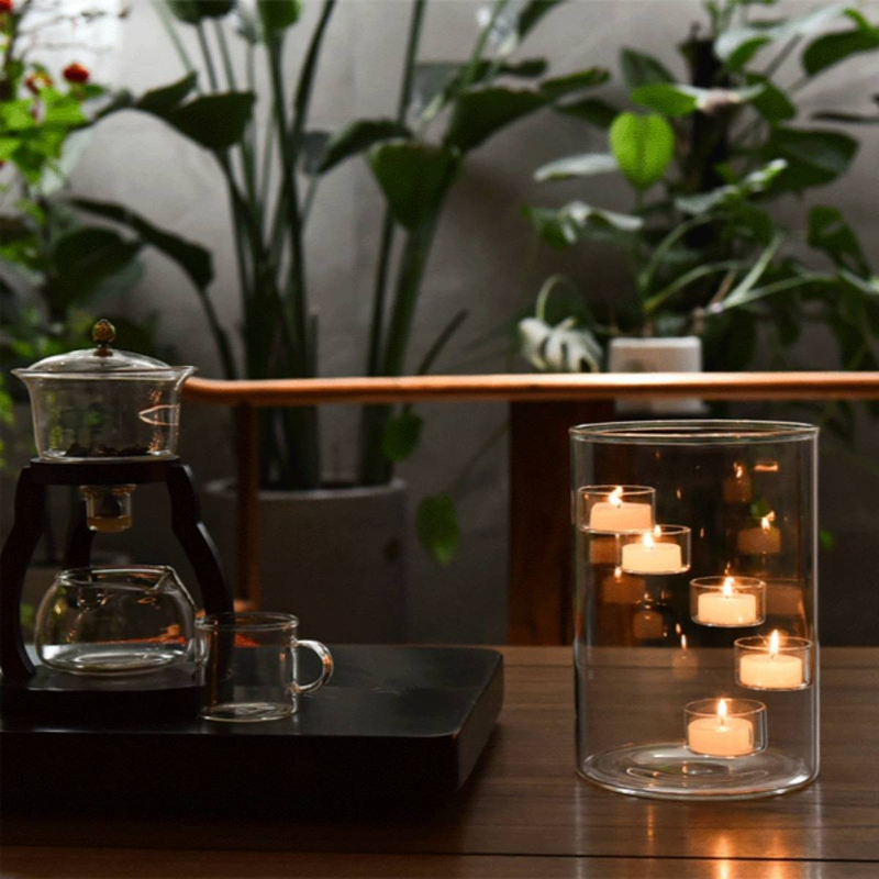 Bougeoir rotatif en verre de style européen – Idéal pour les dîners aux chandelles et les décorations de fête, design créatif (bougies non incluses)_voghion.com