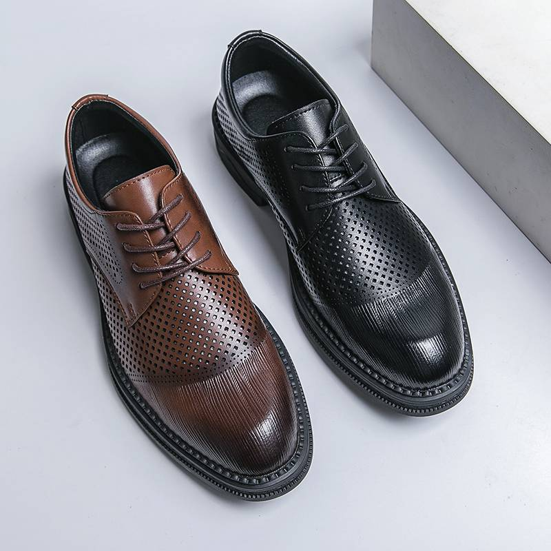 Leather Shoes Men Formal Fashionable Men'S Banquet Business Pointed Toe Low Top Leather Casual Soft Men'S Winter Cotton Shoes_voghion.com