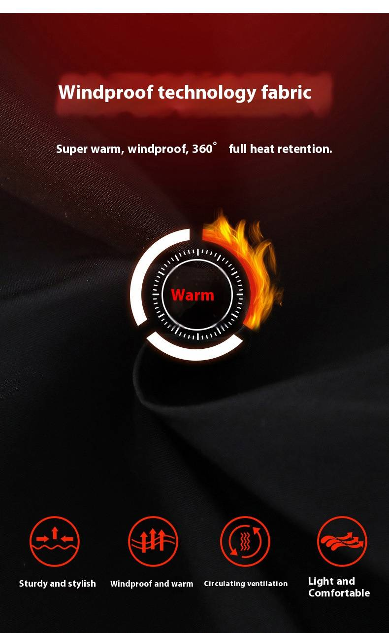 Jaqueta Parka com Capuz de Inverno Masculina com Enchimento de Poliéster Espesso, à Prova de Vento e Quente, Casaco de Trabalho para Uso Externo e Casual_voghion.com