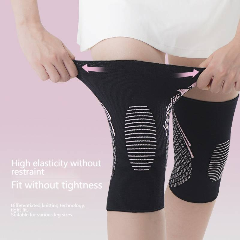 Professional Unisex Knee Support Brace For Running, Cycling & Sports - Breathable & Lightweight With Non-Slip Design - Black Pink Pair (S/M/L)_voghion.com