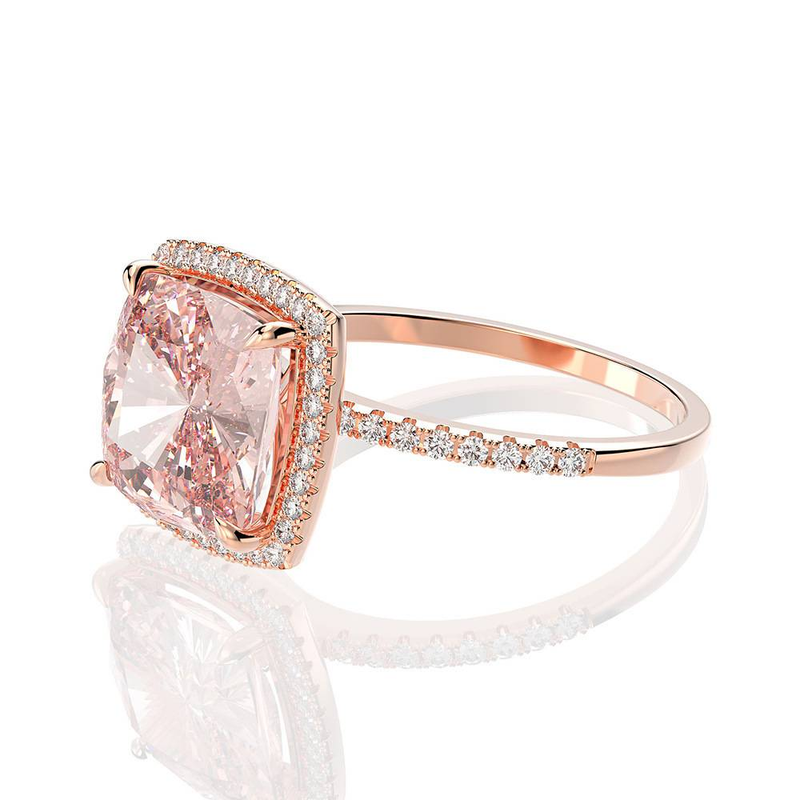 Women's Ring Fashion Rose Gold High Carbon Square Zircon Light Luxury High End Ring_voghion.com
