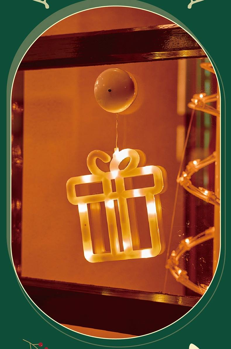 Luces navideñas con ventosa: guirnalda de luces LED a pilas para decoración navideña, en blanco cálido y multicolor._voghion.com