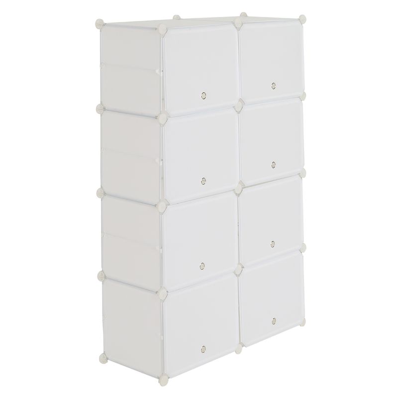 Étagère à chaussures portable à 7 niveaux, 28 paires, 14 compartiments, extensible, pour talons, bottes, chaussons, blanc_voghion.com