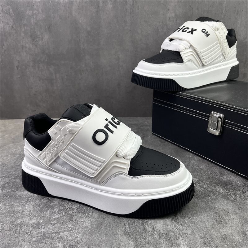 2026 Fashion Sneakers Jogging Shoes Youth/Men Artificial PU Splicing Low Top Velcro Thick Sole Non-Slip Wear-Resistant Running Shoes_voghion.com