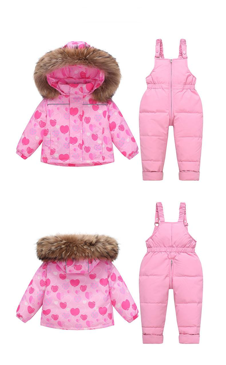 Mother & Kids Premium Kids Winter Snowsuit Set - Insulated Hooded Overalls With Detachable Straps, Soft Duck Down Filling, Warm & Stylish_voghion.com