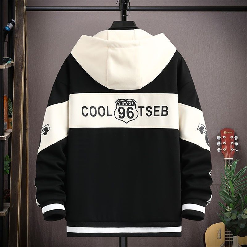 2026 Fashion Hoodies Outerwear Youth/Men Splicing Long Sleeve Loose Zipper Hooded Sweatshirts M-3XL_voghion.com