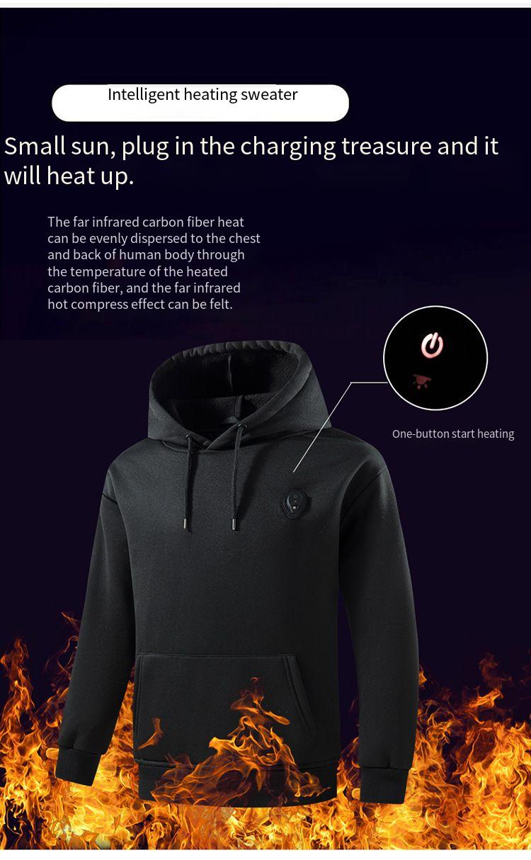 Unisex 5-Zone Heated Hoodie With Smart Temperature Control - Winter Warm Fleece Pullover For Men & Women_voghion.com
