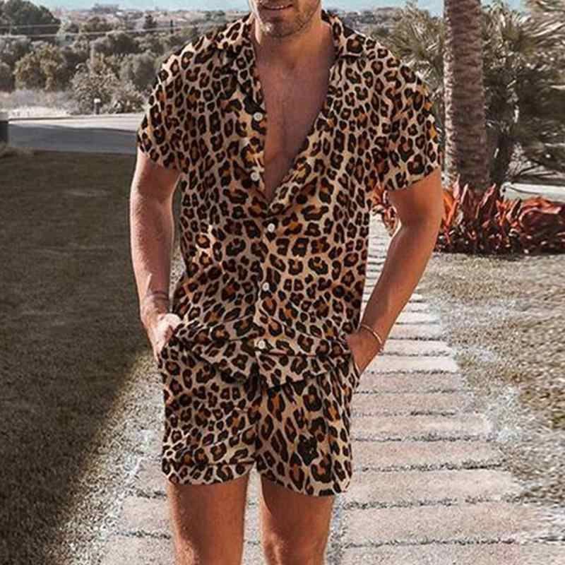 Men's Clothing Printed Leopard Print Summer Casual Suit Men’s Leopard Print Linen Set – Long-Sleeve Shirt & Pants For Casual & Streetwear (S-XXXL)_voghion.com