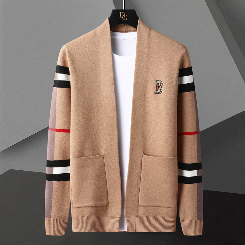 C 2023 Kapesní Muži Cardigan Móda Značka Podzim Zima Návrhář Cardigan Velká velikost Anglie Styl Spliced Color Cardi_voghion.com