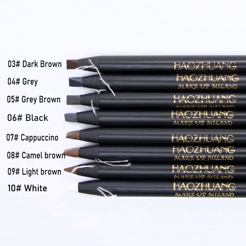 HAOZHUANG 8 Colors Pull Line Eyebrow Pencils With Soft Brush Waterproof Long Lasting Permanent Makeup Tattoo Accessories_voghion.com