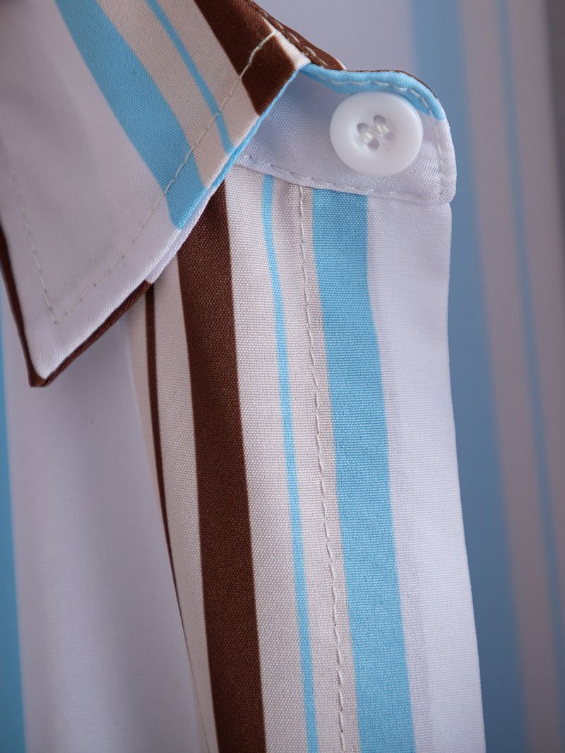 Men's Clothing Summer New Striped Shirt Men's Casual Shirt Short Sleeve Shopify_voghion.com