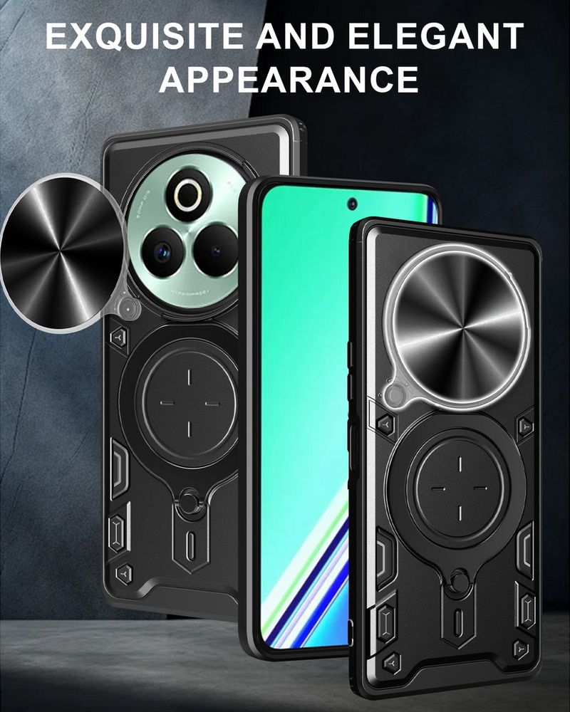 Metalowy pierścień magnetyczny do mocowania kamery w samochodzie, etui ochronne do P3 Realme 14 + 13 12 Pro 12+, obrotowy uchwyt_voghion.com