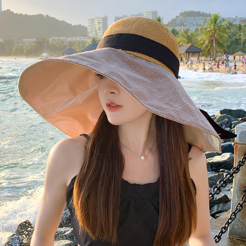Cappello parasole da dea, cappello estivo con protezione solare per esterni, cappello da pescatore con tesa larga resistente ai raggi UV, cappello da sole da spiaggia_voghion.com