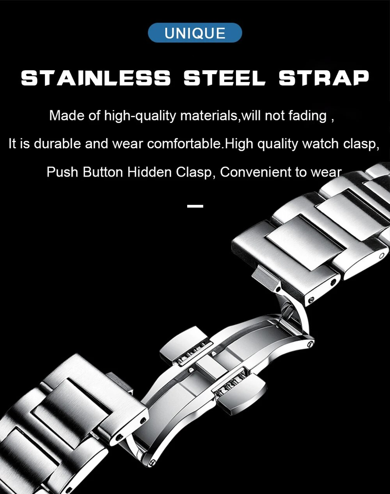 Montre à quartz pour homme, montre décontractée, cadran carré, acier inoxydable, calendrier, lumineuse, étanche, montre pour homme, horloge pour homme avec boîte_voghion.com