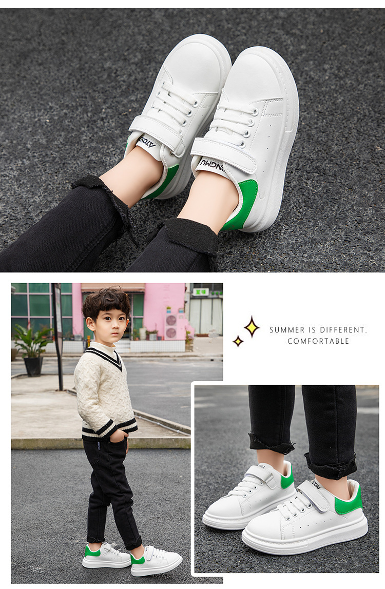 Scarpe da ginnastica sportive per studenti per bambini, scarpe da corsa basse con suola morbida per ragazzi primaverili e autunnali, scarpe bianche per prestazioni scolastiche, scarpe alla moda per ragazze_voghion.com