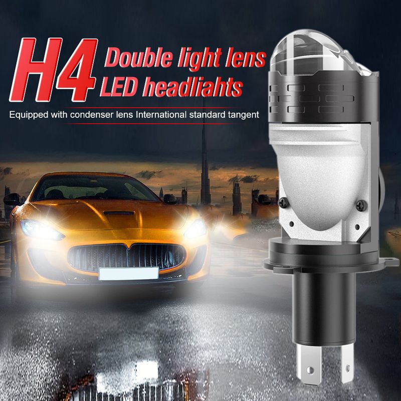 2Pcs Projector Lens Car Headlight Bulbs 300W Canbus Turbo 6000K H4 Hi/low Beam Fog Light LED Diode Plug&Play 12V LHD_voghion.com