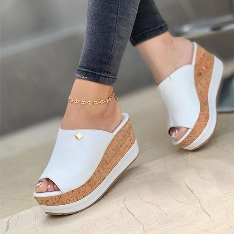 SHLIANG Moterys Vasaros Peep Toe Pleištai su kulnais Sandalai Platforminiai Batai Laisvalaikio moteriškos Šlepetės Paplūdimio Batai Madingi Šlepetės Sandalijos S0038_voghion.com