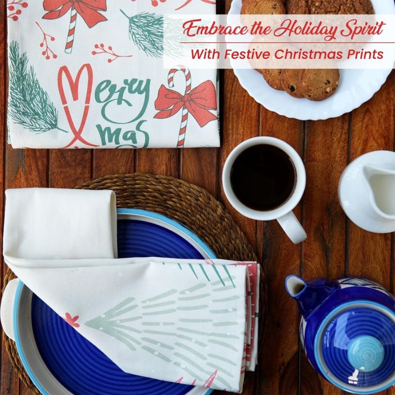 Cucina 18x28 pollici di asciugamani 100 pezzi Set di asciugamani Merry Red per piatti e stoviglie 2 verde ciliegia stampato Natale Tow Cucina Asciugatura_voghion.com